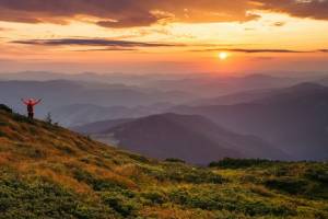 Карпатські гори із вершинок смерек
